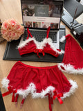 Santa Yılbaşı Konsept Üçlü Set (Jartiyer Çorabı hediyedir )