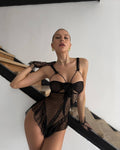 İsabela Transparan Dantel Babydoll (Tanga Hediyelidir)